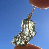 Moldavite Wire Wrapped Pendant Sterling Silver #3080-Moldavite Life
