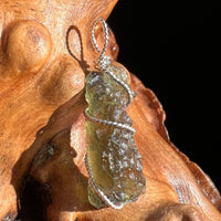 Moldavite Wire Wrapped Pendant Sterling Silver #3081-Moldavite Life