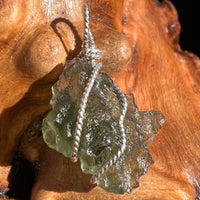 Moldavite Wire Wrapped Pendant Sterling Silver #3087-Moldavite Life