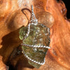 Moldavite Wire Wrapped Pendant Sterling Silver #3088-Moldavite Life