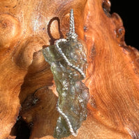 Moldavite Wire Wrapped Pendant Sterling Silver #3092-Moldavite Life