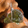 Moldavite Wire Wrapped Pendant Sterling Silver #3094-Moldavite Life