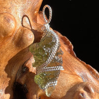 Moldavite Wire Wrapped Pendant Sterling Silver #3095-Moldavite Life