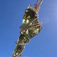 Moldavite Wire Wrapped Pendant Sterling Silver #3707-Moldavite Life