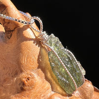 Moldavite Wire Wrapped Pendant Sterling Silver #3721-Moldavite Life
