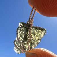 Moldavite Wire Wrapped Pendant Sterling Silver #3722-Moldavite Life