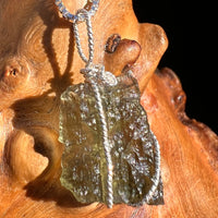 Moldavite Wire Wrapped Pendant Sterling Silver #3727-Moldavite Life