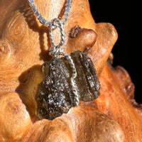 Moldavite Wire Wrapped Pendant Sterling Silver #3728-Moldavite Life