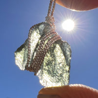 Moldavite Wire Wrapped Pendant Sterling Silver #3731-Moldavite Life