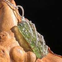 Moldavite Wire Wrapped Pendant Sterling Silver #3733-Moldavite Life