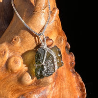 Moldavite Wire Wrapped Pendant Sterling Silver #3736-Moldavite Life