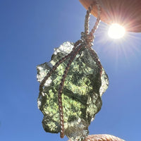 Moldavite Wire Wrapped Pendant Sterling Silver #3743-Moldavite Life