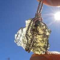 Moldavite Wire Wrapped Pendant Sterling Silver #3747-Moldavite Life