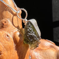 Moldavite Wire Wrapped Pendant Sterling Silver #3750-Moldavite Life