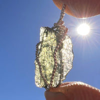 Moldavite Wire Wrapped Pendant Sterling Silver #3754-Moldavite Life