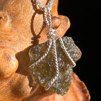Moldavite Wire Wrapped Pendant Sterling Silver #3758-Moldavite Life