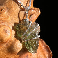 Moldavite Wire Wrapped Pendant Sterling Silver #3759-Moldavite Life