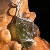 Moldavite Wire Wrapped Pendant Sterling Silver #3760-Moldavite Life