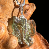 Moldavite Wire Wrapped Pendant Sterling Silver #3764-Moldavite Life