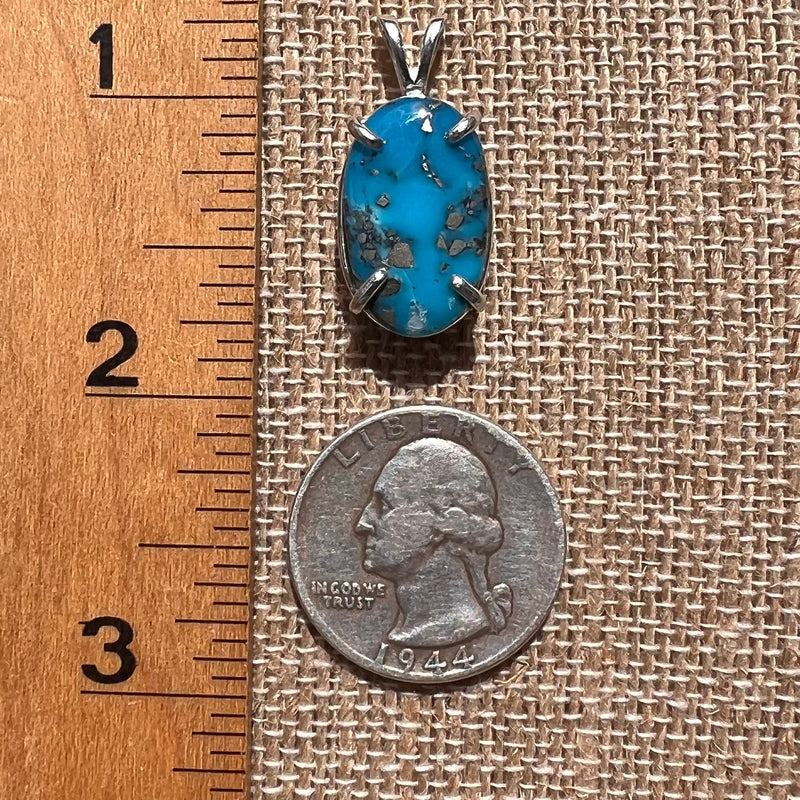 Morenci Turquoise Pendant Sterling Silver #2689-Moldavite Life