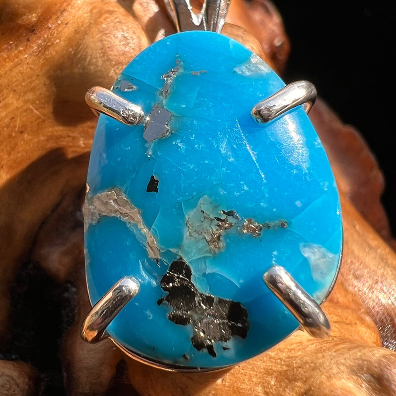 Morenci Turquoise Pendant Sterling Silver #2803-Moldavite Life