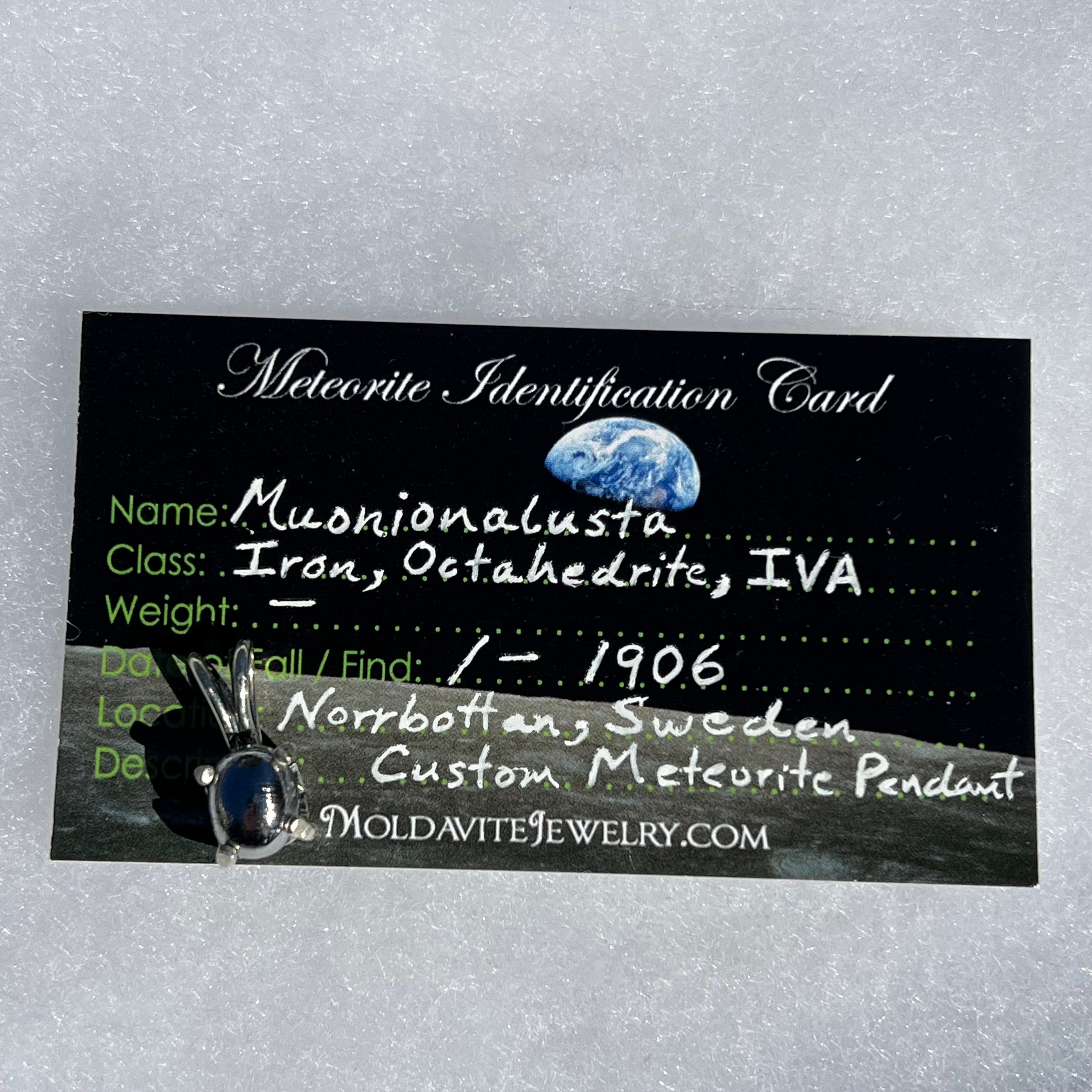 Muonionalusta Meteorite Pendant Sterling Silver #2-Moldavite Life