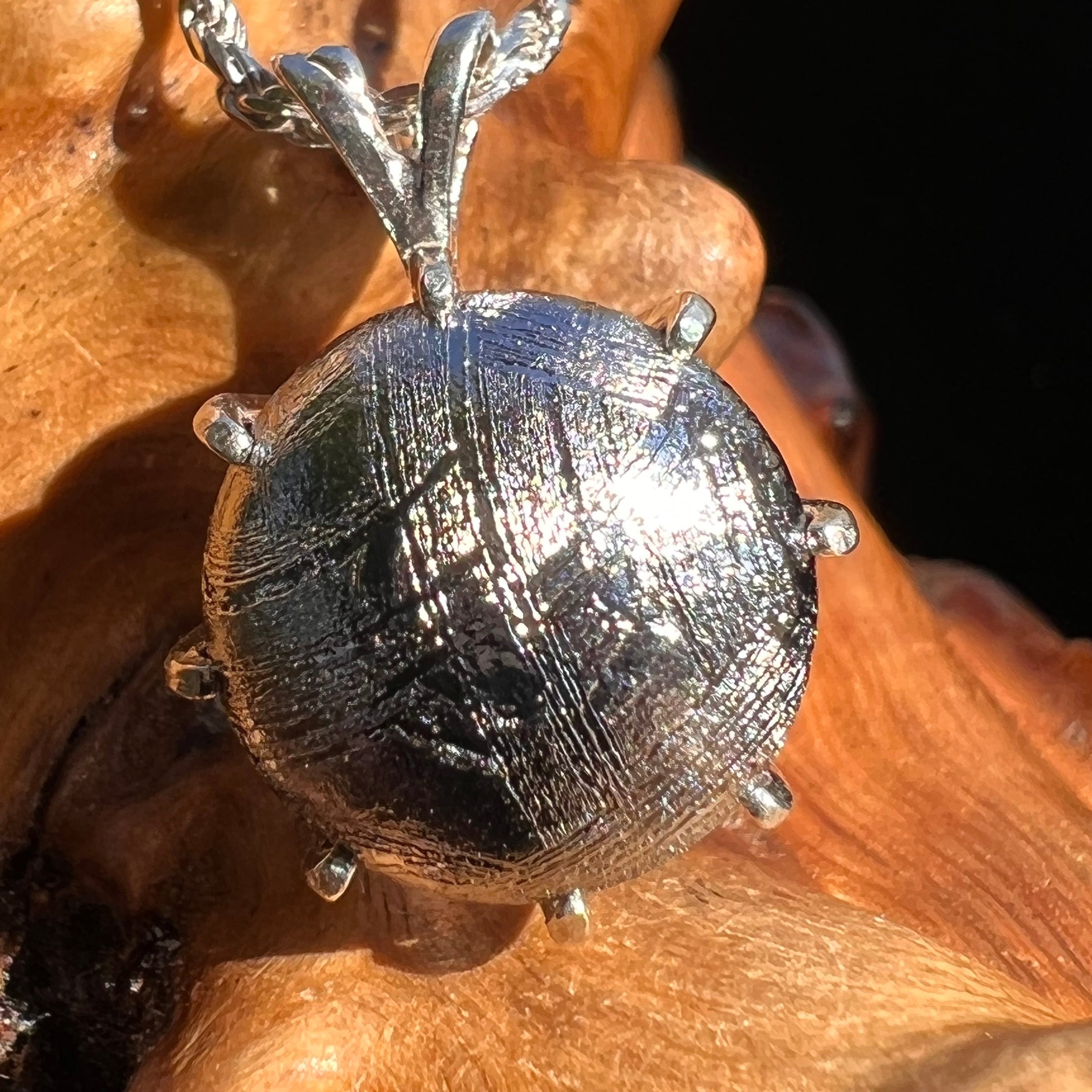 Muonionalusta Meteorite Pendant Sterling Silver #2928-Moldavite Life