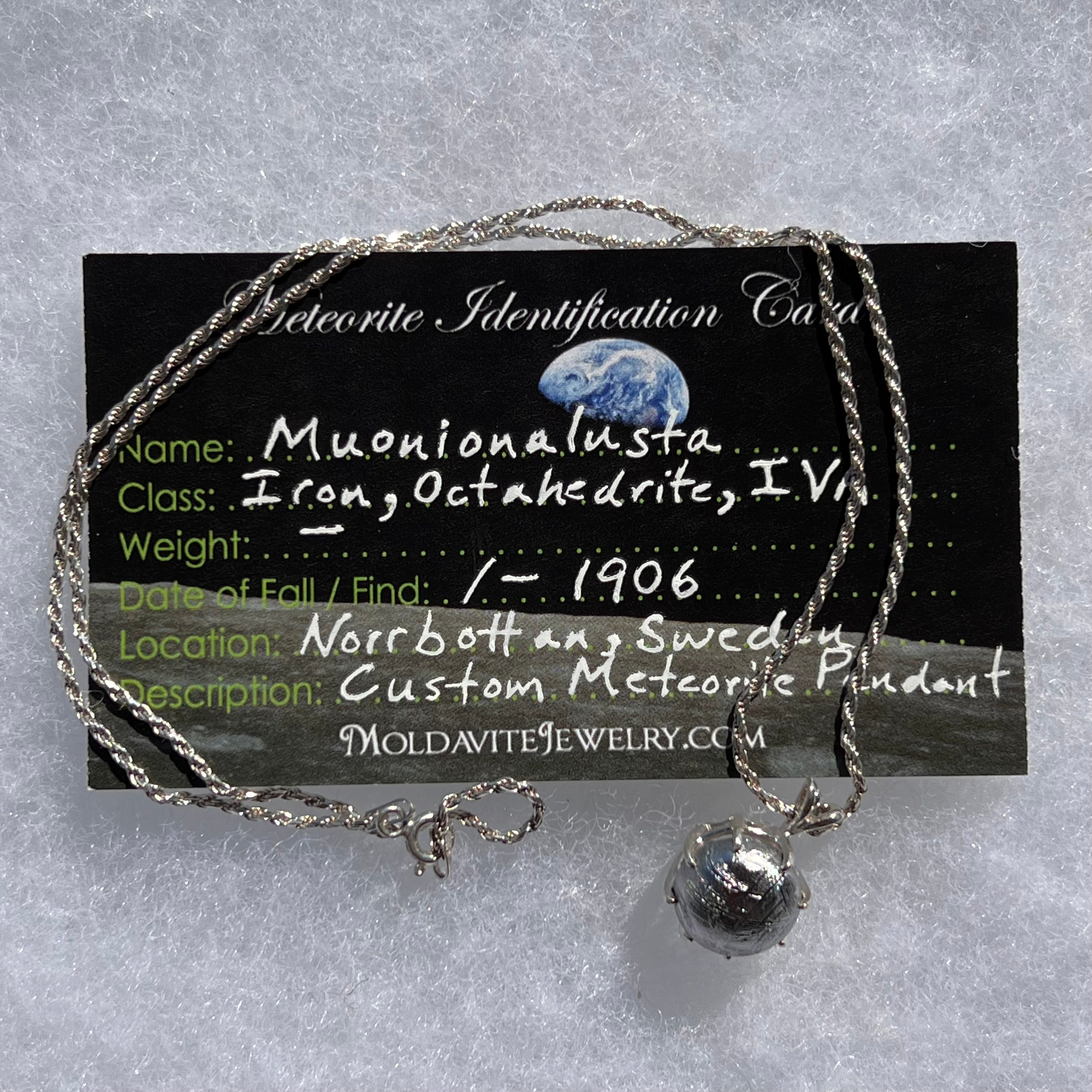 925 Sterling Silver Filigree Muonionalusta Meteorite store Pendant