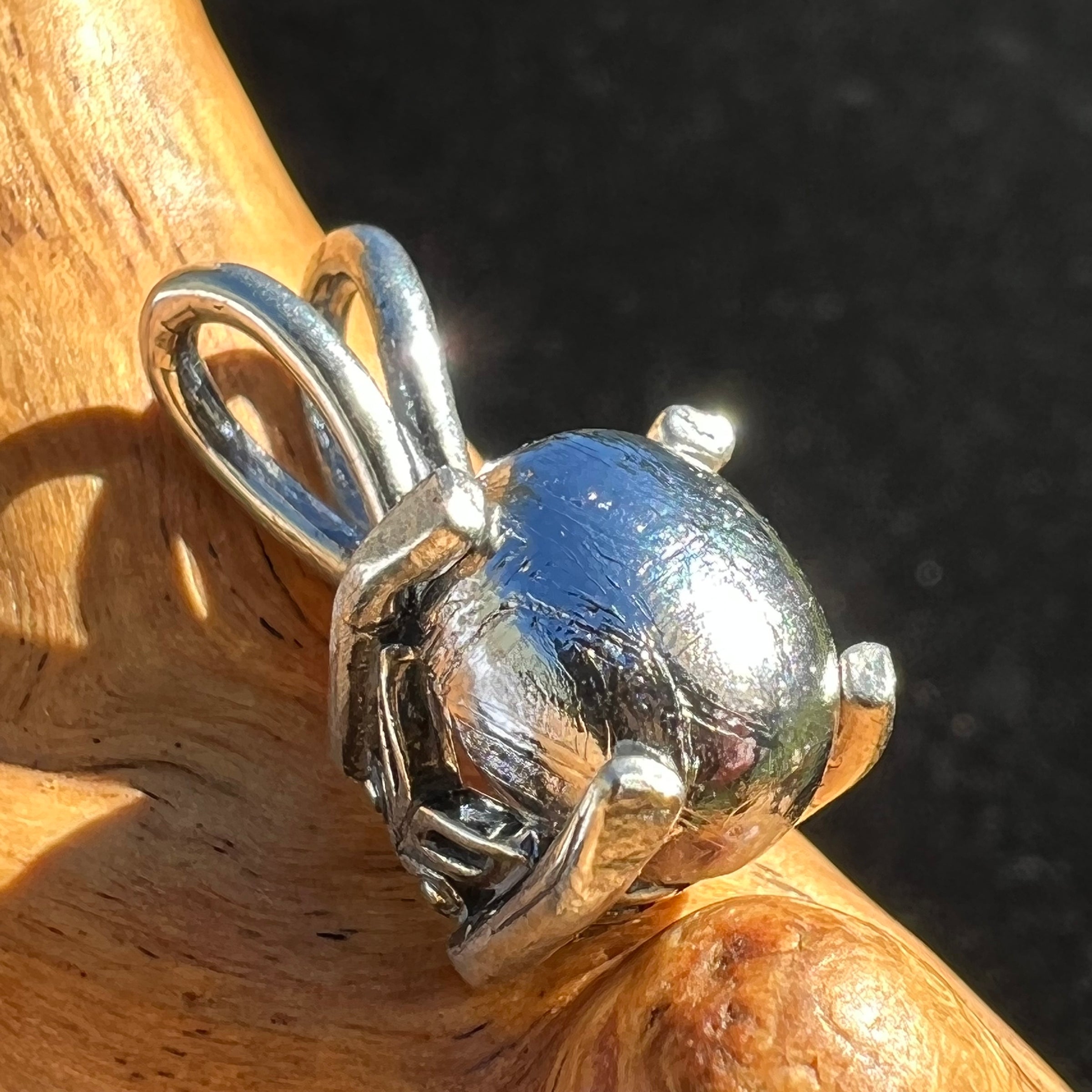 Muonionalusta Meteorite Pendant Sterling Silver #4-Moldavite Life