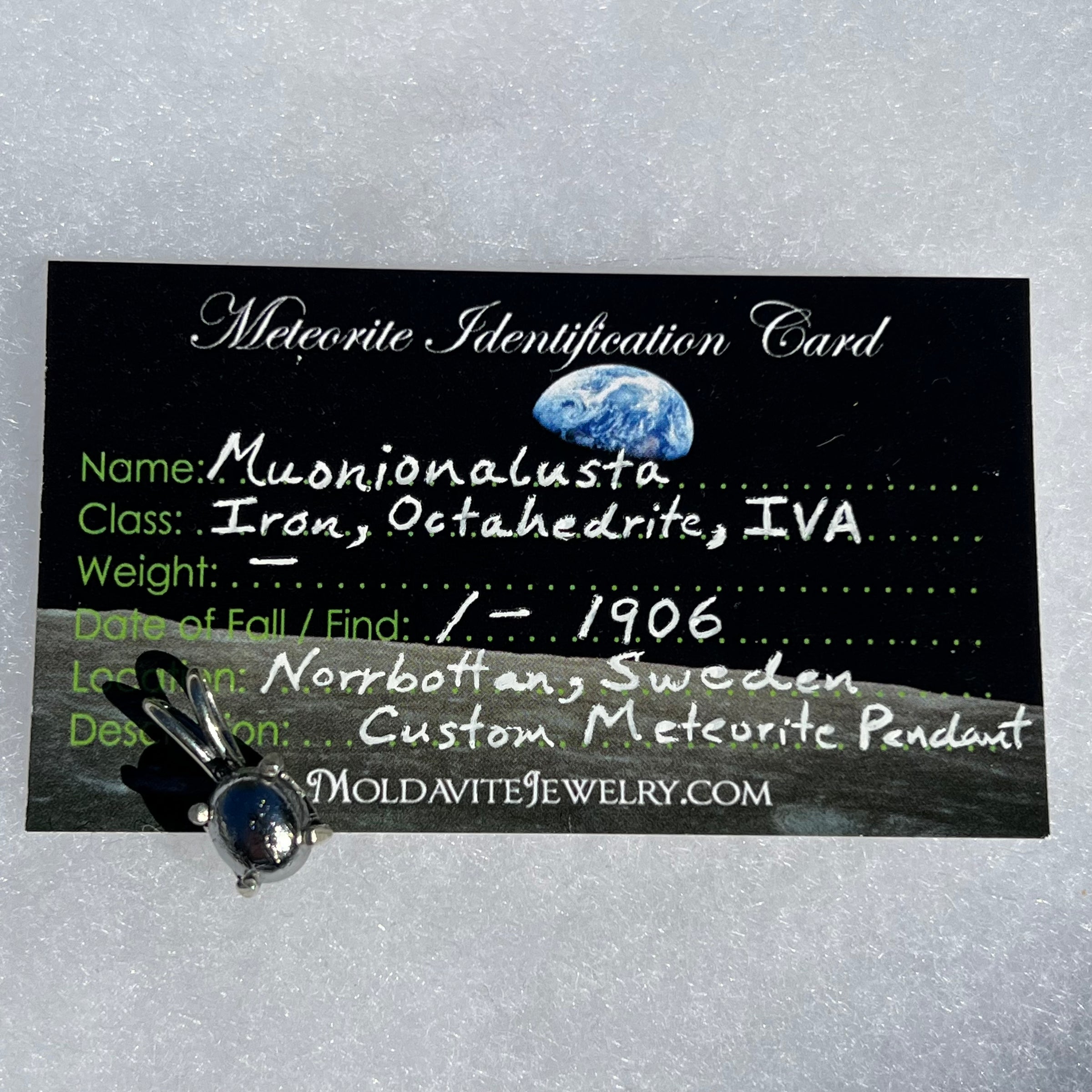 Muonionalusta Meteorite Pendant Sterling Silver #4-Moldavite Life