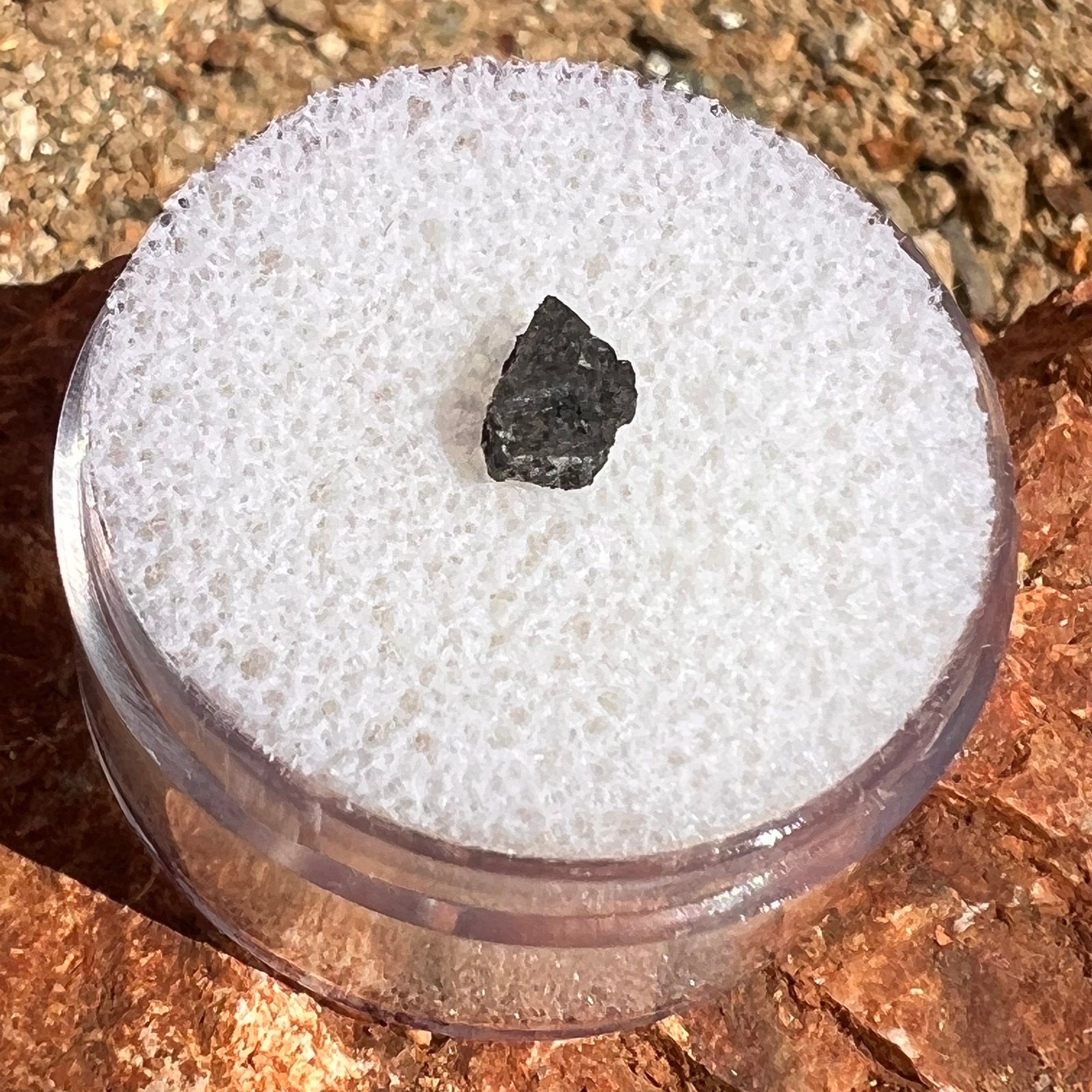 NWA 12269 Mars Meteorite tiny fragment #57-Moldavite Life