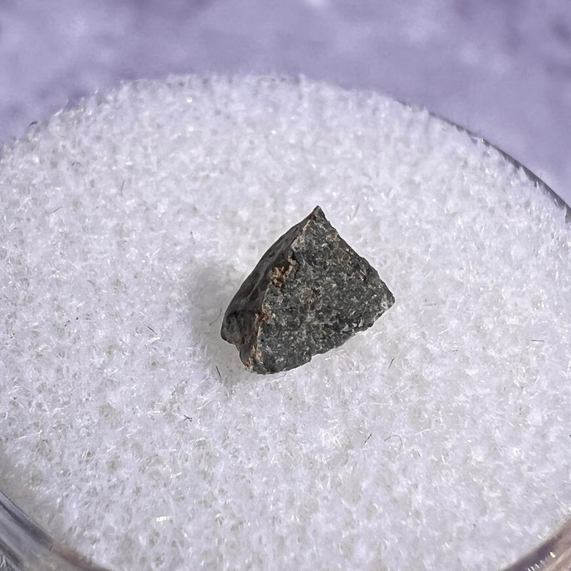 NWA 13974 Lunar Meteorite tiny fragment #119-Moldavite Life