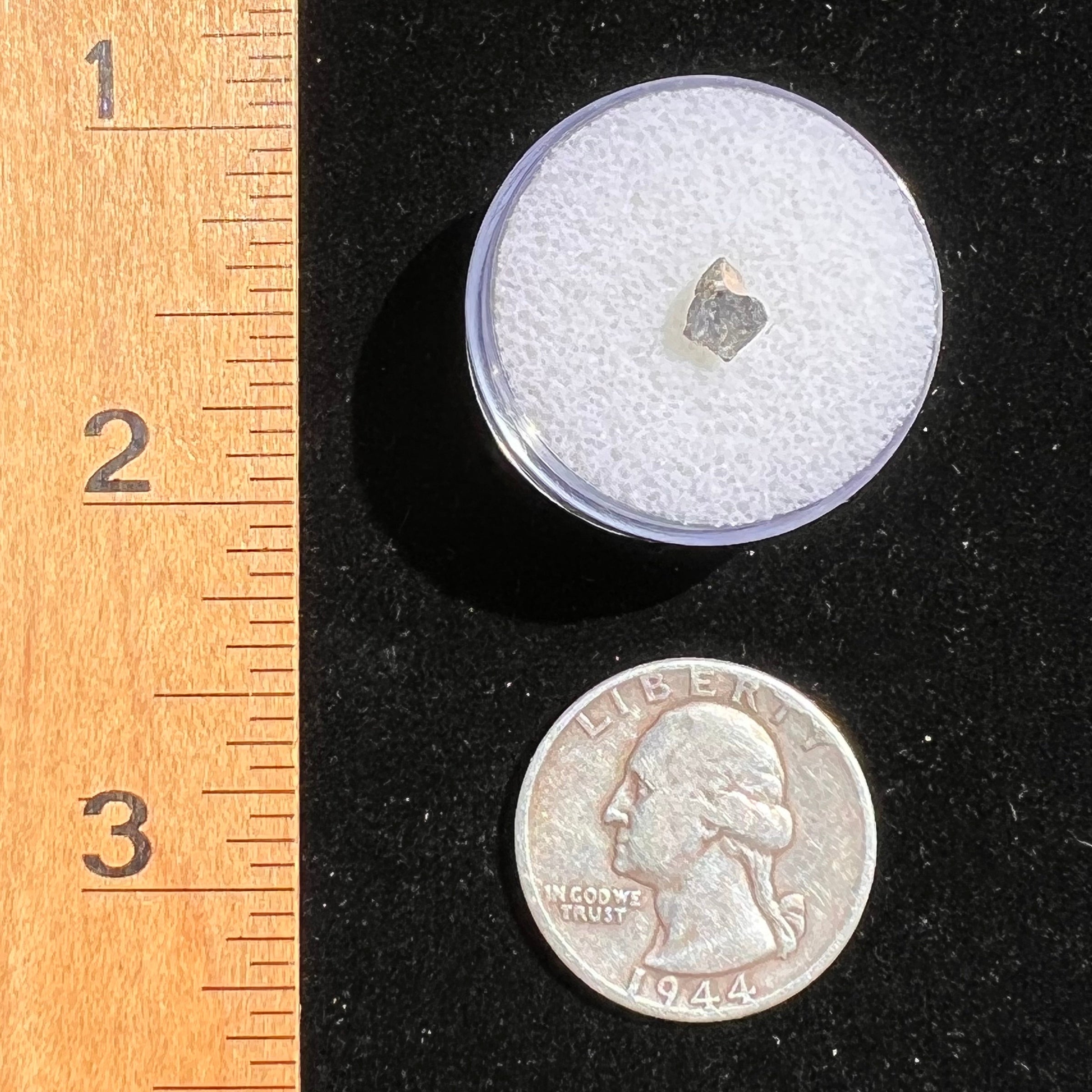 NWA 13974 Lunar Meteorite tiny fragment #125-Moldavite Life
