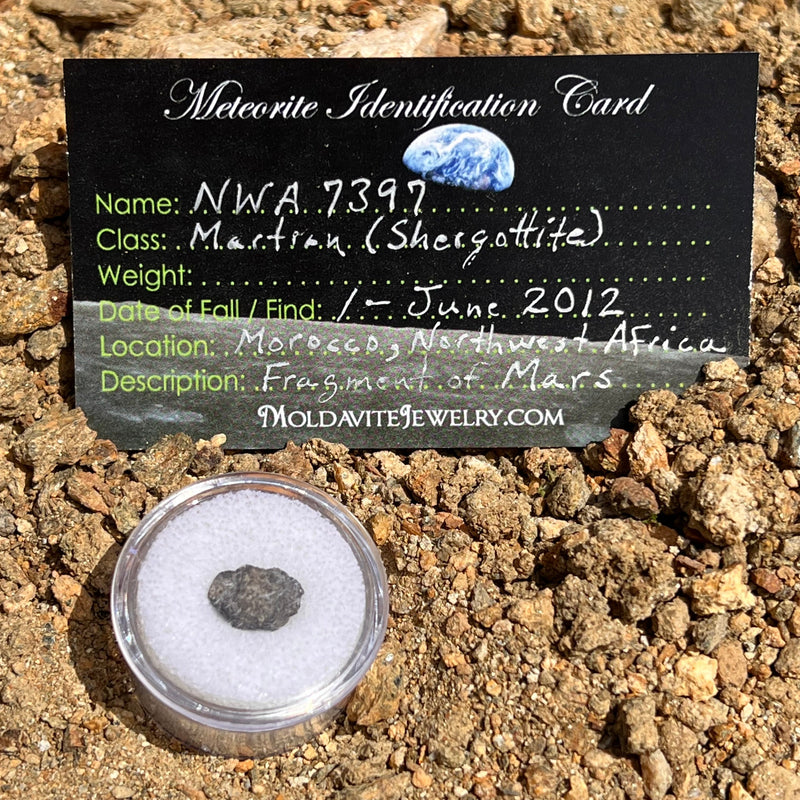 NWA 7397 Mars Meteorite small fragment #78-Moldavite Life
