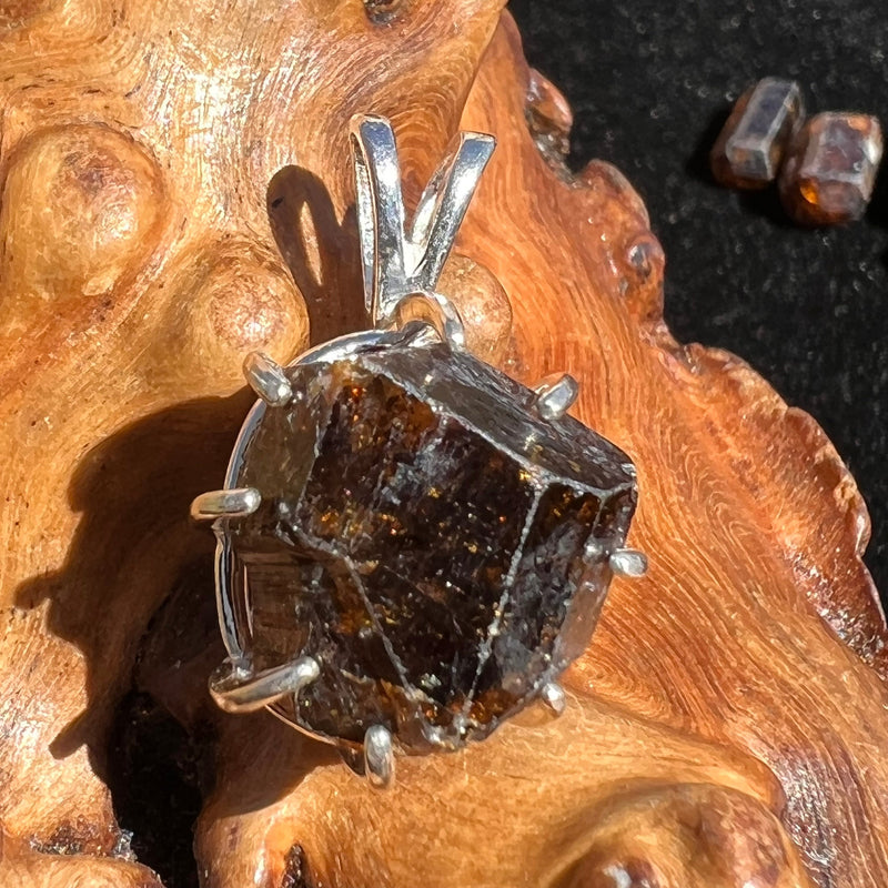 Natural Brown Tourmaline Pendant Sterling Silver #12-Moldavite Life