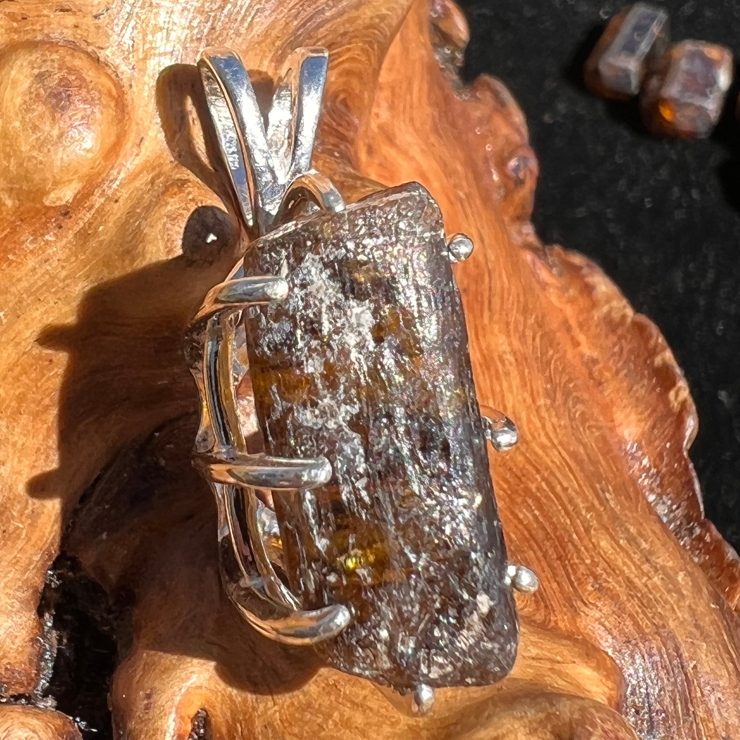 Natural Brown Tourmaline Pendant Sterling Silver #13-Moldavite Life