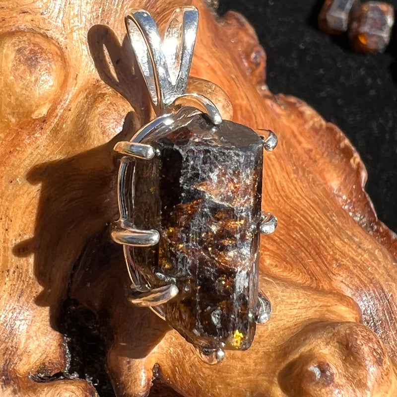 Natural Brown Tourmaline Pendant Sterling Silver #14-Moldavite Life