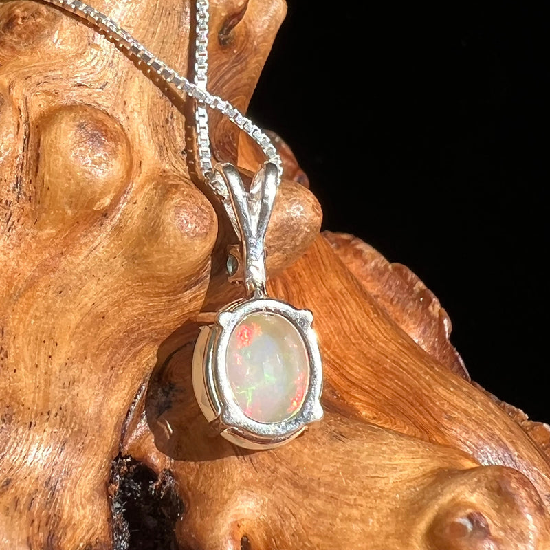 Opal & Moldavite Necklace Sterling Silver #2460-Moldavite Life