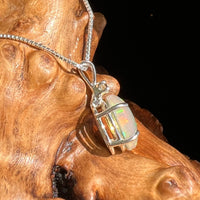 Opal & Moldavite Necklace Sterling Silver #2465-Moldavite Life