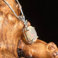 Opal & Moldavite Necklace Sterling Silver #2507-Moldavite Life