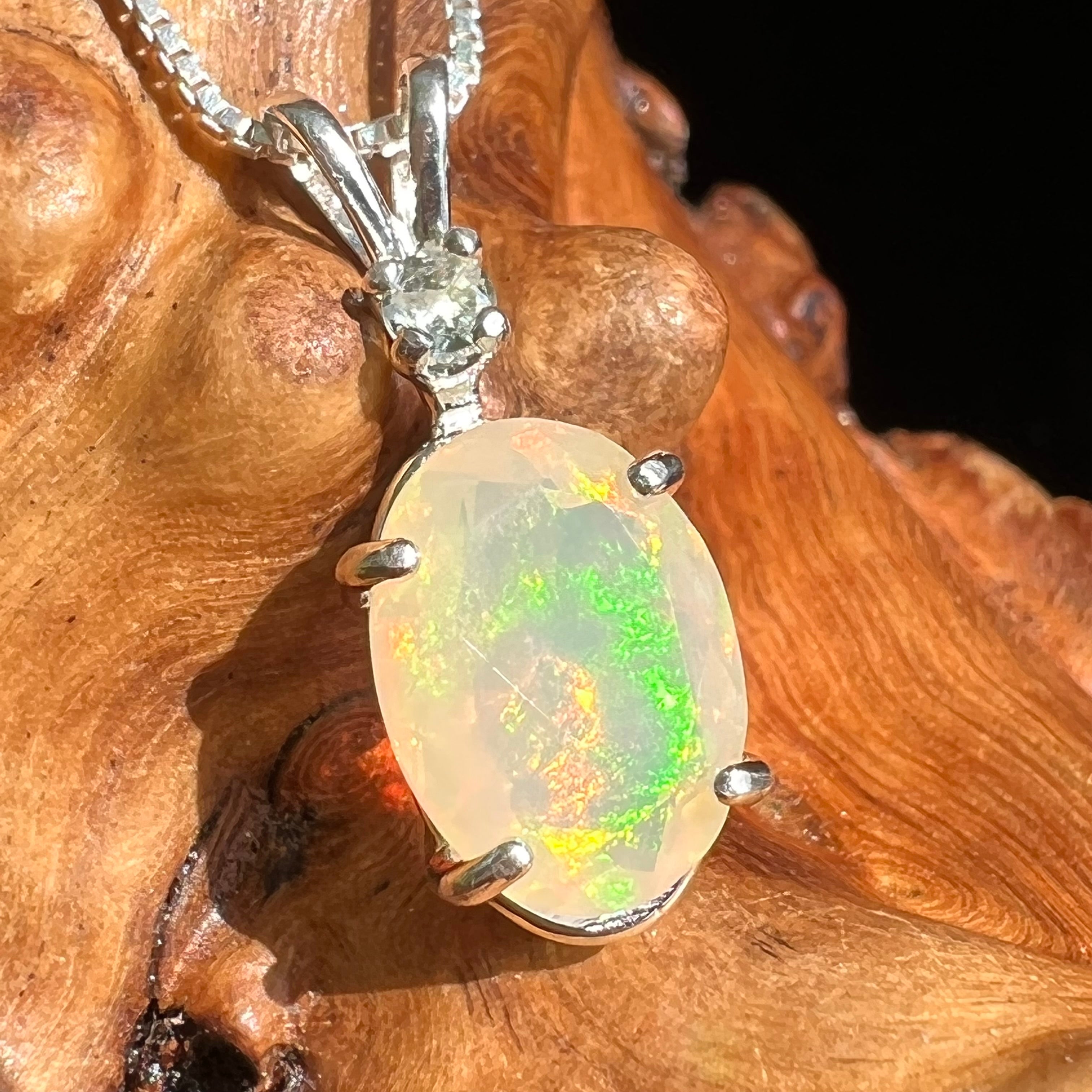 Moldavite + good African Opal pendant