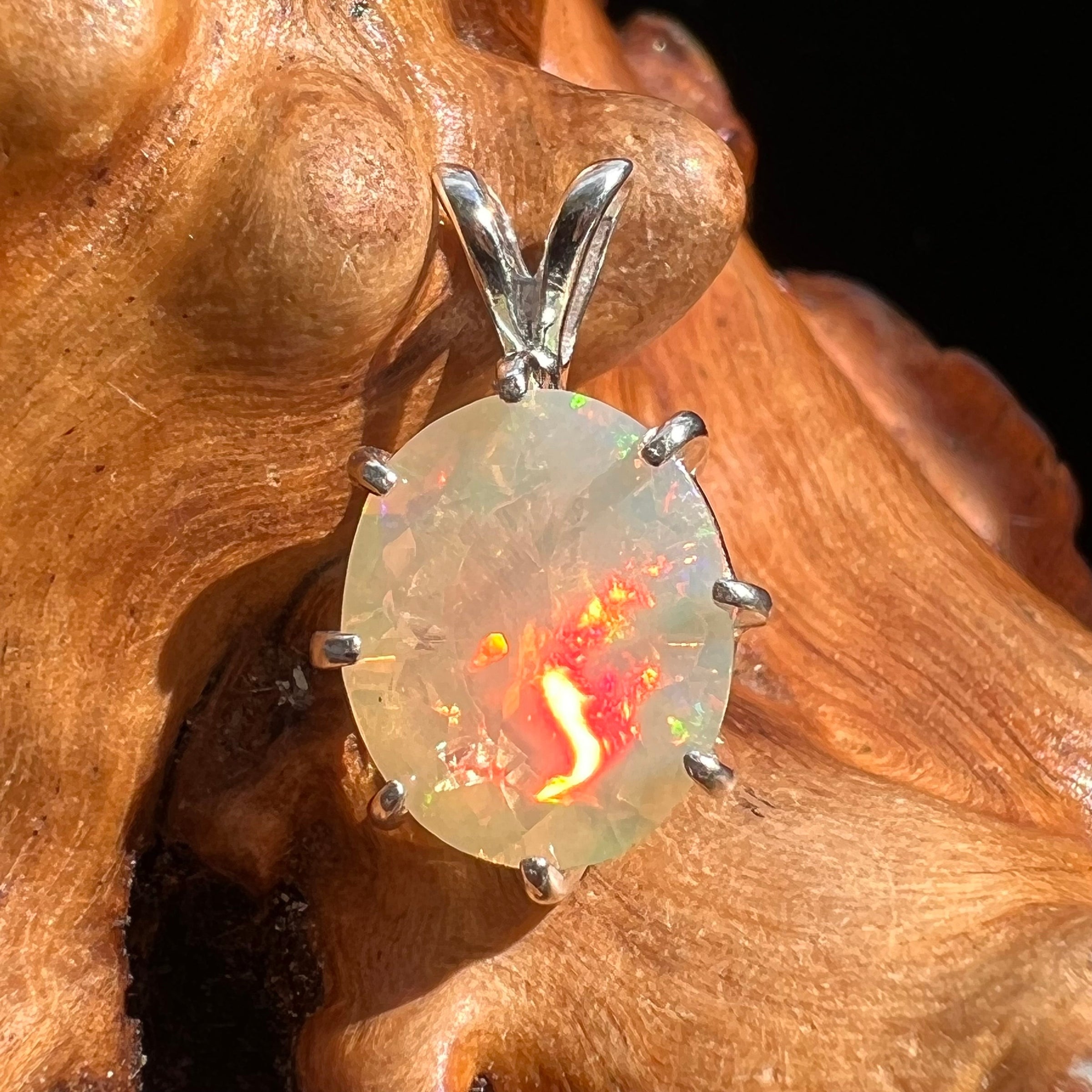 Opal Pendant Sterling Silver #2932-Moldavite Life