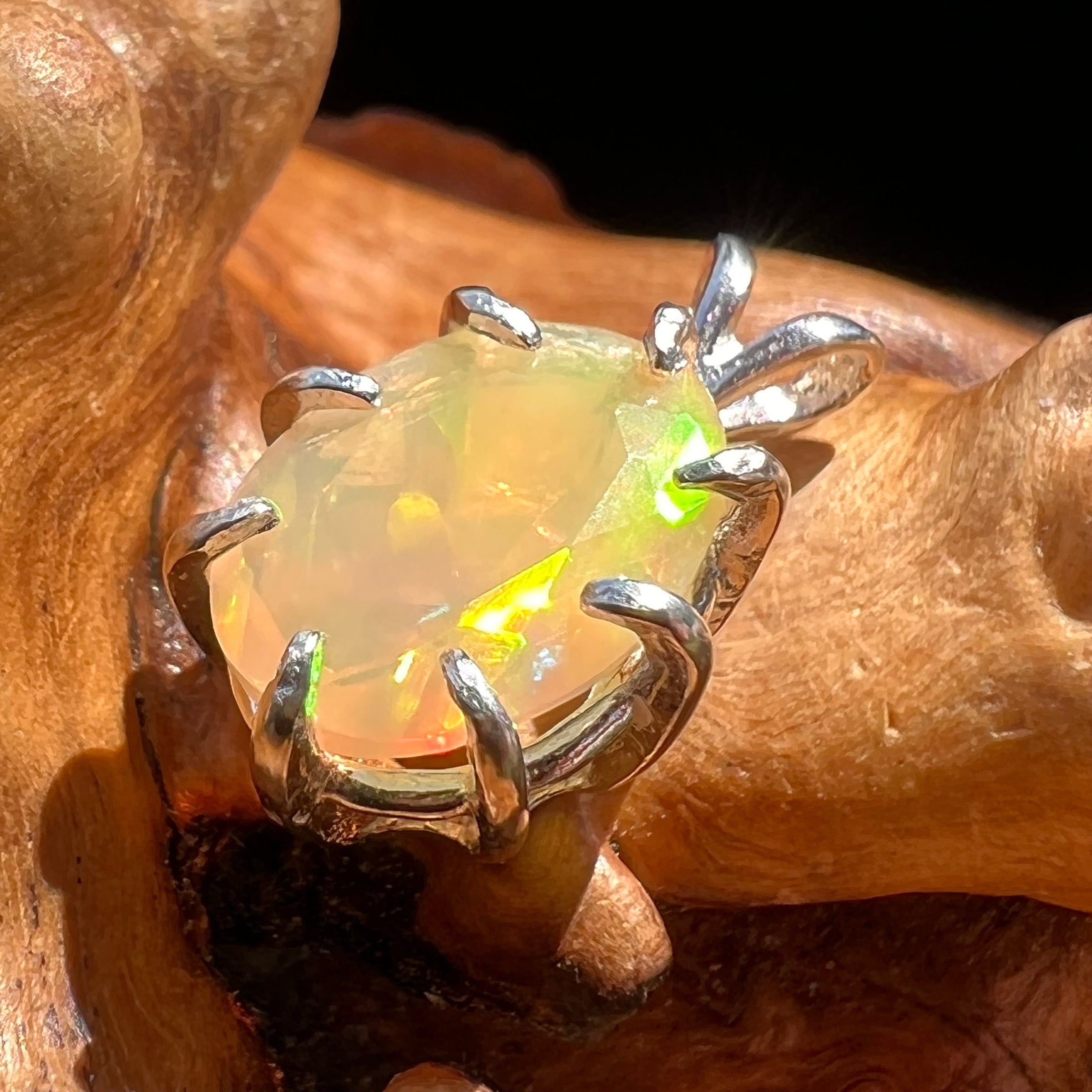 Opal Pendant Sterling Silver #2933-Moldavite Life