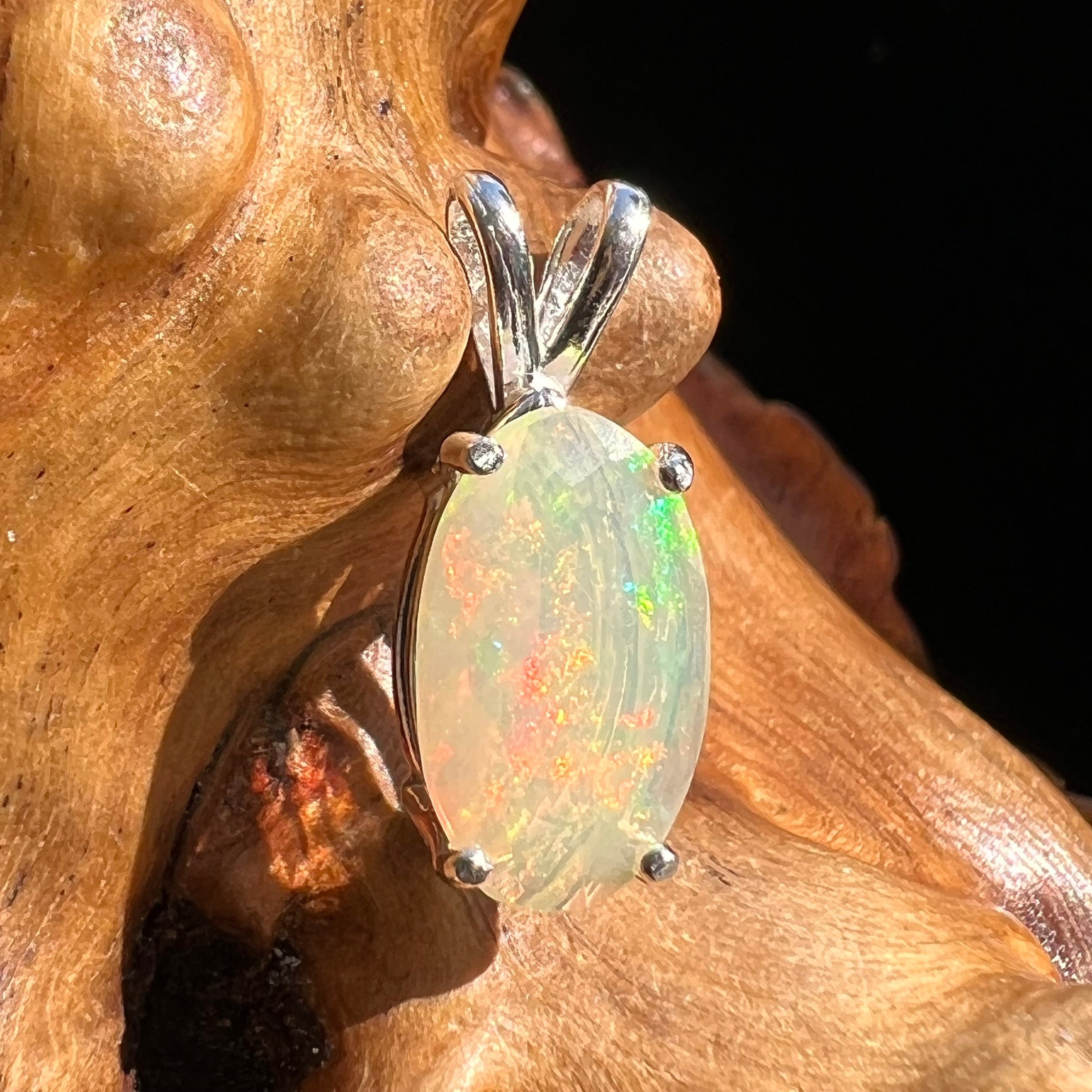 Opal Pendant Sterling Silver #2934-Moldavite Life