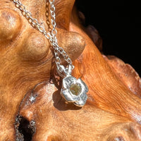 Peridot Rose Crystal Necklace Sterling Silver #2664-Moldavite Life