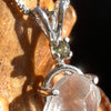 Phenacite Crystal & Moldavite Pendant Necklace Sterling #3569-Moldavite Life