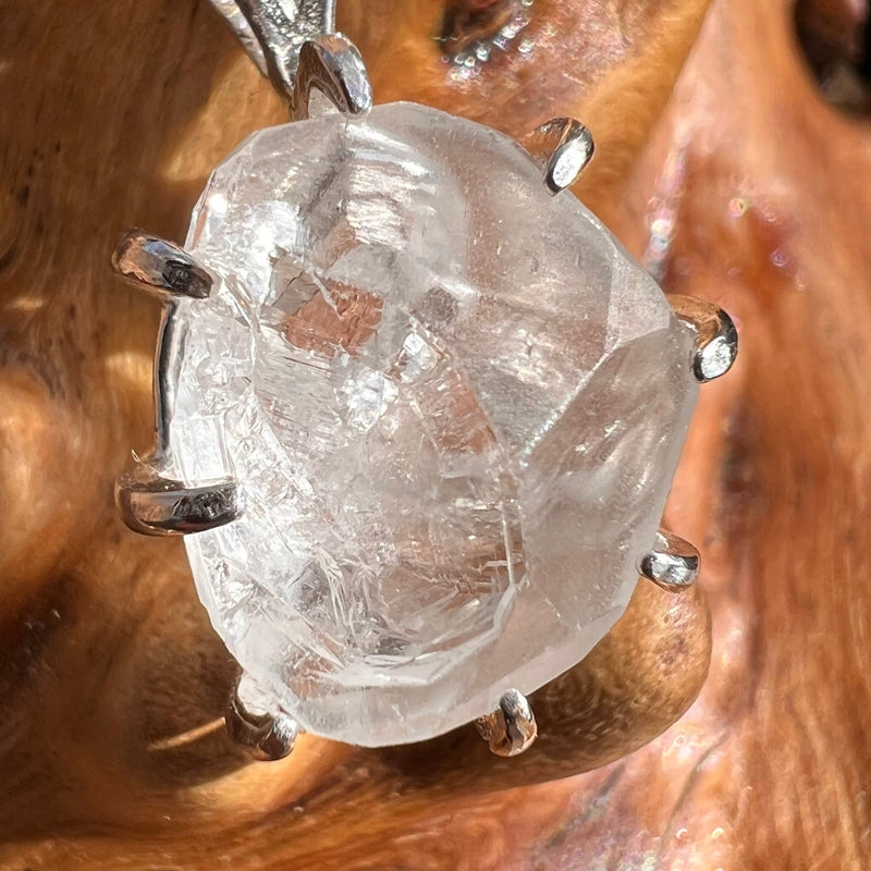 Phenacite Crystal Pendant Sterling Terminated #3500-Moldavite Life