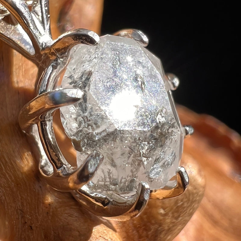 Phenacite Crystal Pendant Sterling Terminated #3565-Moldavite Life