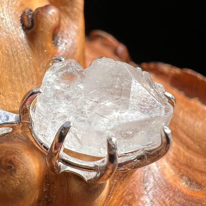 Phenacite Crystal Pendant Sterling Terminated #3568-Moldavite Life
