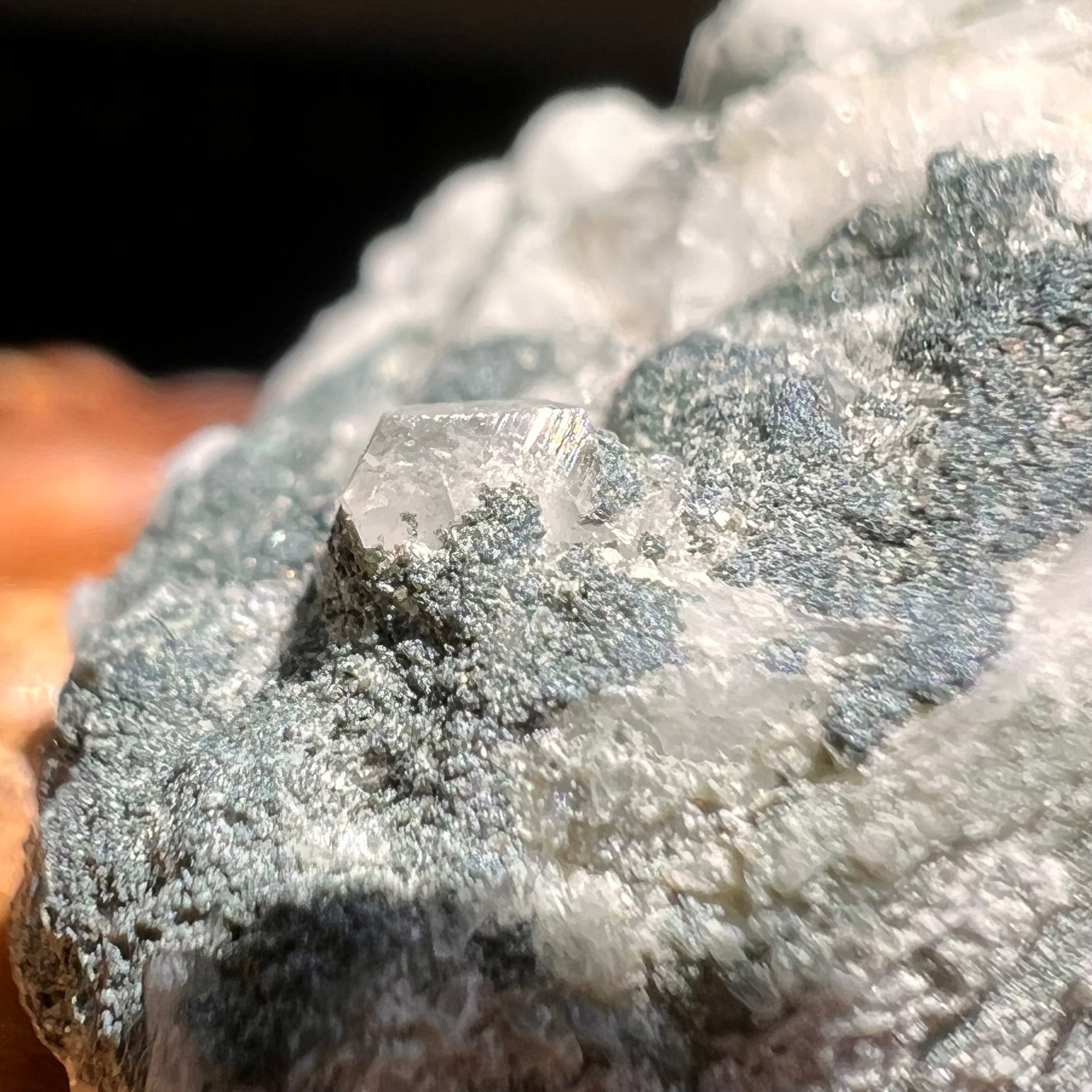 Phenacite Crystal in Matrix from Colorado #92-Moldavite Life